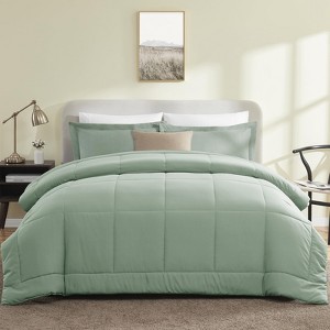 BAGOKIE All Seasons 3 Pieces Comforter Set Box Stitched Bedding Set - 1 of 4