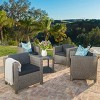 GDFStudio Venice Outdoor Wicker Club Chairs with Cushions (Set of 4) - 2 of 4