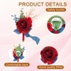 Unique Bargains Satin Rose Bloom Greenery Comfortable Wrist Strap Corsage For Party Wedding 6 Pcs - 3 of 4