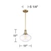 Possini Euro Design Asni Warm Gold Metal Mini Pendant 11" Wide Modern Clear Glass 4-Light Fixture for Dining Room Kitchen Island - 4 of 4