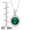 Guili Sterling Silver Rose Gold-Plated Pendant with Clear Round CZ and Small Halo in White, Green, Gold, Rose Gold, or Purple—Elegant and Refined. - 3 of 3