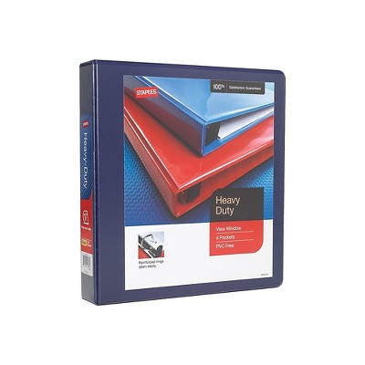 Staples Heavy-Duty 1.5" 3-Ring View Binder Blue (24675-US) 82687