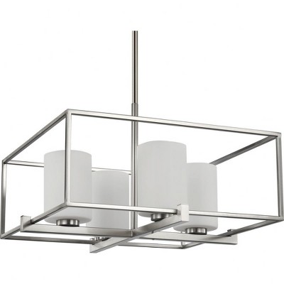 Progress Lighting Chadwick 4-Light Wall Bracket, Brushed Nickel, Opal Glass Shade