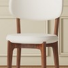 Set of 2 Upholstered Dining Chairs with Solid Wood Legs, PU Leather Armless Accent Chairs for Dining Room, Living Room, or Kitchen-Tanpinhause - 4 of 4