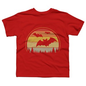 Boy's Design By Humans Vintage Retro Vampire Bats Halloween Costume By Chos T-Shirt - 1 of 3