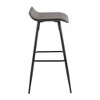 30" Contemporary Bar Stool with Faux Leather Upholstered Seat and Metal Base for Kitchen, Dining, and Home Bar, Set of 2 - 3 of 4