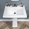TUKTUK 26 in. W x 20 in. D Vintage Vitreous China Rectangular White Sink Bathroom Sink with Holes Ceramic Pedestal Sink - 2 of 4