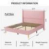 Bed Frame, Upholstered Platform Corduroy Bed Frame with Vertical Channel Tufted Headboard,  No Box Spring Needed - 3 of 4