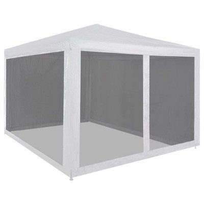 vidaXL Outdoor Party Tent with Mesh Sidewalls 9.8' x 9.8' - Water and UV Resistant, PE and Powder-Coated Steel, Ideal for Weddings, BBQs, Festivals
