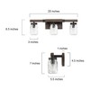 LNC Aries Traditional Mason Jar Vanity  Lights,Black and Rustic Brown/Black and Antique  Brown/Black and Light Gray, 2 Light/ 3 Light/ 4 Light - 3 of 4