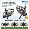 HAMITOR Shower Caddy Tension Pole：4-Tier Rustproof Bathroom Corner Shelf for Renters 47 121inches Adjustable Bathtub Organizer with Soap Holder large - 3 of 4