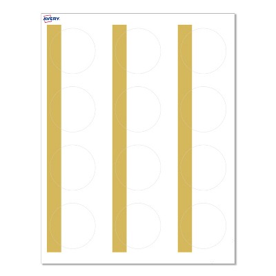 Avery® Cards, 2" Diameter, Dipped Gold Edge, Matte White, 120ct