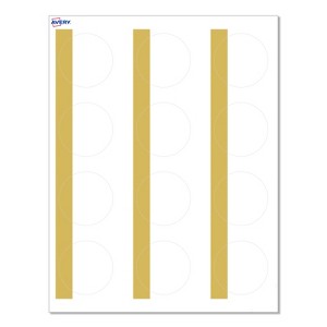 Avery® Cards, 2" Diameter, Dipped Gold Edge, Matte White, 120ct - 1 of 4