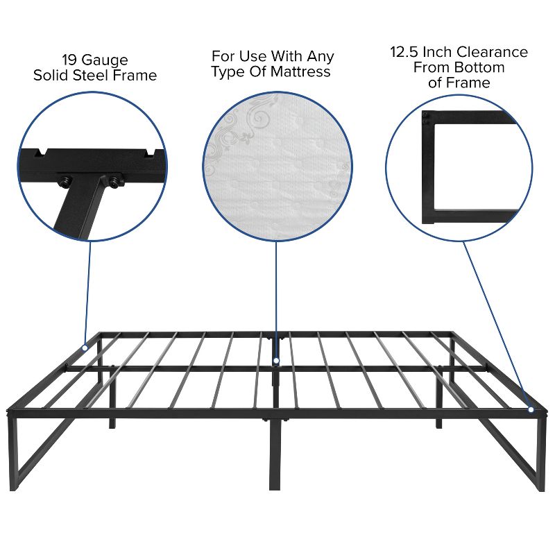 Emma and Oliver 14" Platform Bed Frame & 10" Mattress in a Box - No Box Spring Required, 6 of 13