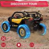 Blue 24V 2Seater Ride On UTV Car With Remote Control 4WD Powerful Motors Leather Seats Music Lights And Shock Absorbers Blue - 3 of 4