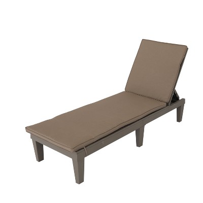 Oslo Patio Reclining Sun Lounger with Cushion - Gray/Beige - DUKAP