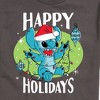 Men's - Lilo and Stitch - Happy Holidays Christmas Short Sleeve Graphic T-Shirt - 2 of 4