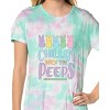 Easter Peeps Women's Chillin' Marshmallow Candy Pastel Nightgown Pajama Multicolored - 3 of 4
