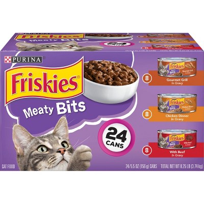 Purina Friskies Meaty Bits Gourmet Grill Chicken Beef Wet Cat