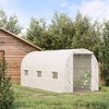 Outsunny Walk-In Tunnel Greenhouse, Large Garden Hot House Kit with 6 Roll-up Windows & Roll Up Door, Steel Frame - 3 of 4
