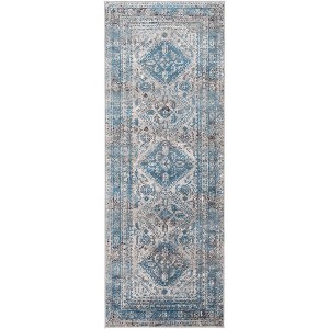 Mark & Day Jules 2'7"x7'3" Runner Woven Indoor Area Rugs Light Gray/Charcoal: Stain-Resistant, Pet Friendly, Transitional Style - 1 of 4