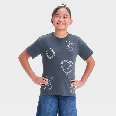 Girls' Short Sleeve Oversized Graphic T-Shirt - Cat & Jack™