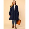 Agnes Orinda Women's Plus Size Winter Notched Lapel Double Breasted Pockets Long Overcoats - 3 of 4