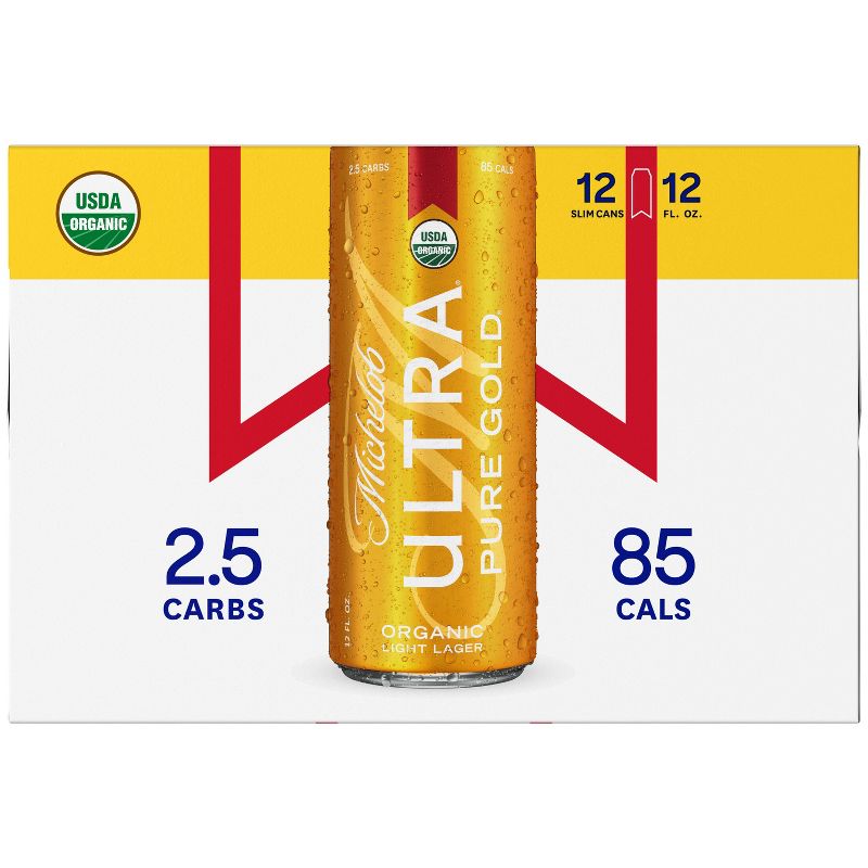Michelob Ultra Pure Gold Organic Light Beer - 12pk/12 fl oz Slim Cans, 4 of 13