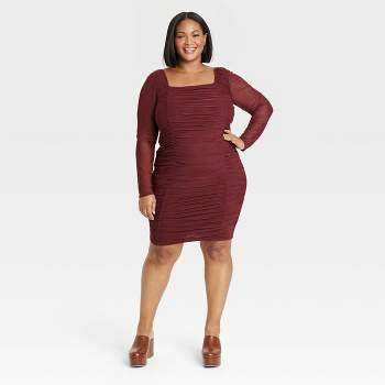 Agnes Orinda Women's Plus Size Bodycon Knee Slim Cut-out Dresses