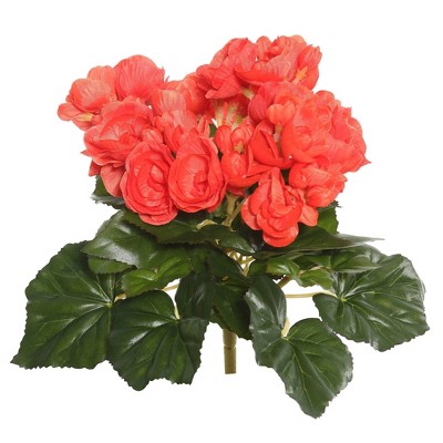 Artificial Begonia Bush (9.5") Orange - Vickerman