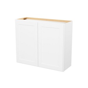 HOMLUX Easy-DIY 12 in D in Shaker White Ready to Assemble Wall Kitchen Cabinet 2 Doors-2 Shelves - 1 of 4