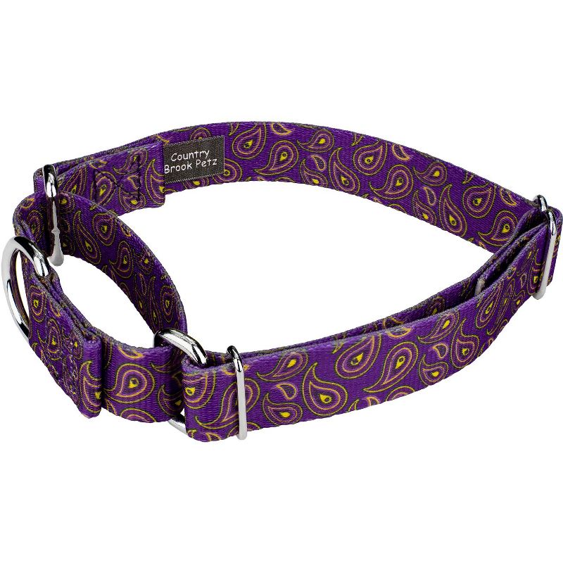 Country Brook Petz Purple Paisley Martingale Dog Collar, 6 of 13