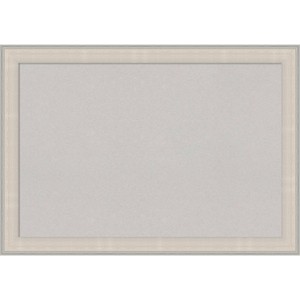 40"x28" Cottage Wood Frame Gray Cork Board White/Silver - Amanti Art: Wall Mount, Custom Framed - 1 of 4