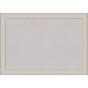 40"x28" Cottage Wood Frame Gray Cork Board White/Silver - Amanti Art