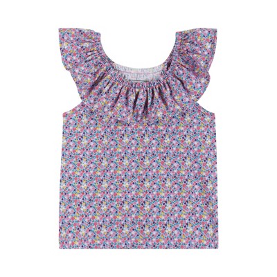 Andy & Evan  Toddler Flower Print Ruffle Tee