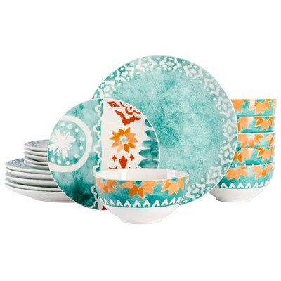 Spice by Tia Mowry 18pc Ceramic Savory Saffron Dinnerware Set