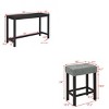 Space-Saving 4 PCS Dining Set, 59'' Wood Bar Table with MDF Top and Power Outlet, Upholstered Stools with Linen Cushion-Baofuwish - 4 of 4