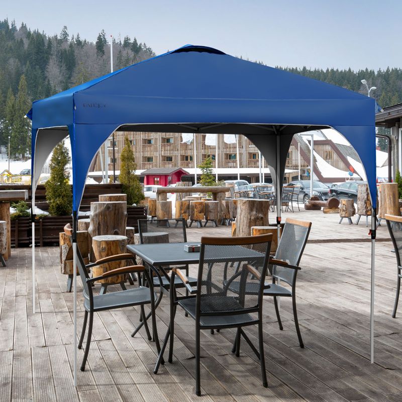 Tangkula Pop-up Canopy Tent 10’ x 10’ Height Adjustable Commercial Instant Canopy w/ Portable Roller Bag Blue/ White/ Grey, 5 of 11