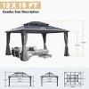 12x16 FT Outdoor Patio Gazebo Canopy,Double Roof Canopy with Netting and Curtains,Canopy with Aluminum Frame Polycarbonate Roof-Coolbibila - 4 of 4