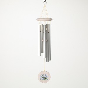 Woodstock Chimes Flower Wind Chime Purple Pansy 22" - 1 of 4