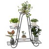 Slickblue Ornamental Metal Plant Rack, Heavy-Duty, Indoor Outdoor Shelf, Retro, Black, 30.3x27.5x8.46in - 3 of 4