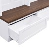 Alilang Farmhouse 4-in-1 Hall Bookshelf Tree Bench, Coat Rack with 2 Large Drawers, 4 Cubbies, 6 Black Hooks 55.9 x 75.6 Inches-White - 3 of 4