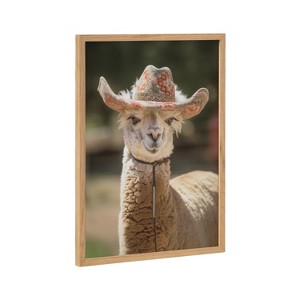Kate & Laurel All Things Decor 12"x16" Gallery Boho Llama Alpaca Western Cowgirl Hat Print by The Creative Bunch Studio Natural - 1 of 4