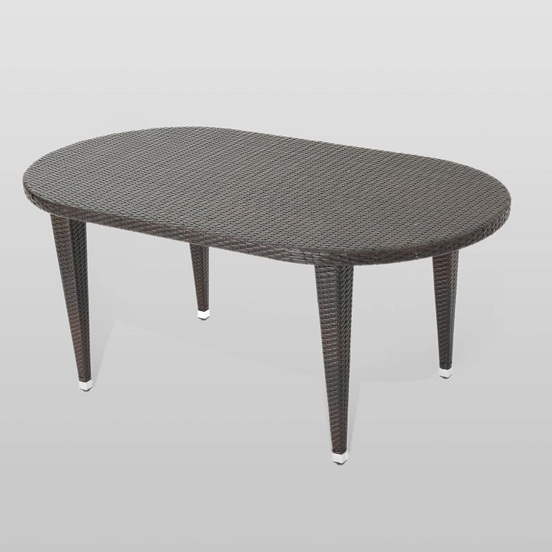 Dominica Oval Wicker Dining Table - Christopher Knight Home, 1 of 6