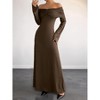 Women's Off - Shoulder Long - Sleeve Bodycon Maxi Dress, Elegant and Slim - Fitting Dress for Evening, Party, and Special Occasions - 3 of 4
