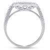Pompeii3 1/2 Ct Diamond Curved Notch Wedding Ring Matching Engagement Band 14k White Gold - 2 of 4