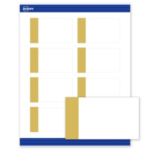 Avery® Cards, 2" x 3.5", Dipped Gold Edge, Matte White, 80ct - 1 of 4