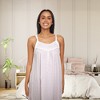 ADR Women's Cotton Nightgown, Cecilia Sleeveless Lace Trim Button Up Long Vintage Night Dress Gown - 4 of 4