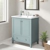 NicBex 30'' Bathroom Storage Cabinet with Sink, Bathroom Vanity, 2 Spacious Cabinet Door and 1 Drawer with Adjustable Shelves for Bathroom, Green - 4 of 4
