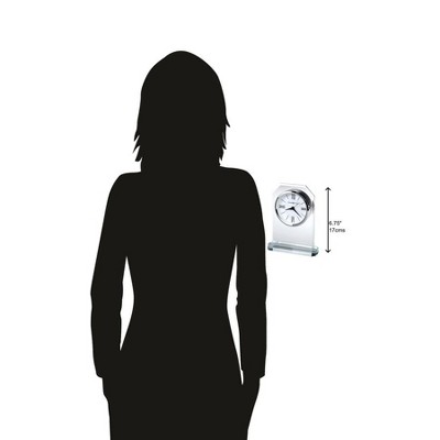 Quincy Transparent Crystal Table Clock with Roman Numerals